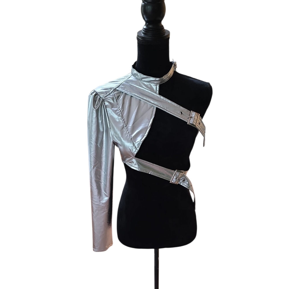ROMWE Silver Asymmetrical Jacket
